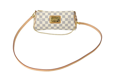 極美品 LOUIS VUITTON ルイヴィトン ダミエ アズール エヴァ 2WAY ハンド ショルダー バッグ N55214 中古 4c070592