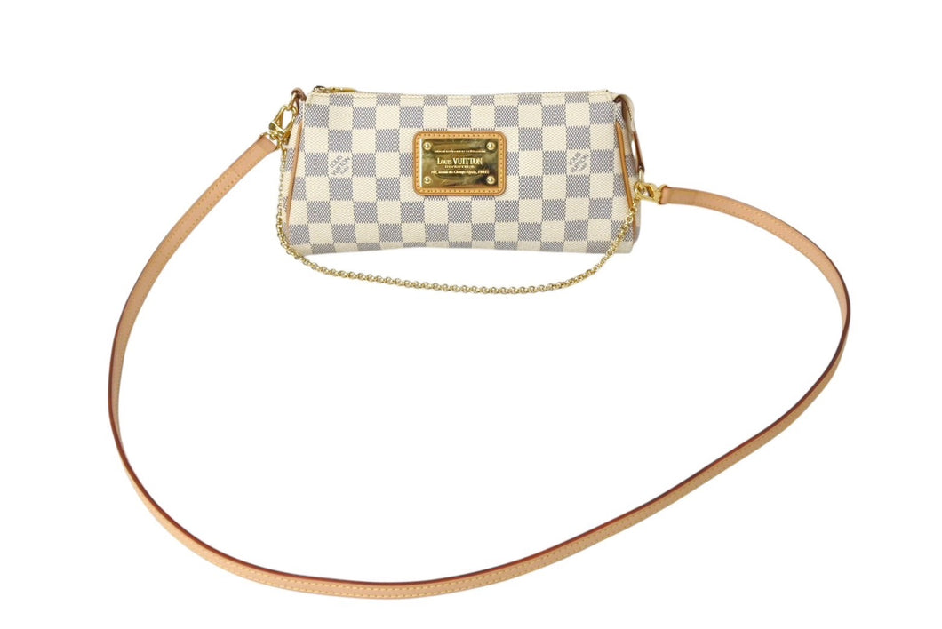 極美品 LOUIS VUITTON ルイヴィトン ダミエ アズール エヴァ 2WAY ハンド ショルダー バッグ N55214 中古 4c070592