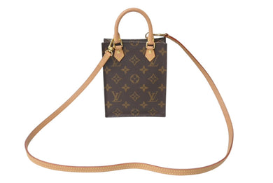 極美品 LOUIS VUITTON ルイヴィトン ハンドバッグ 2way プティット サックプラ M69442 モノグラム 中古 4c070596
