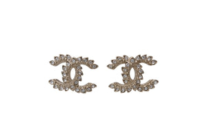 CHANEL シャネル ココマーク 両耳ピアス ラインストーン アクセサリー C20刻印 メタル ラインストーン ゴールド 美品 中古 4c070600