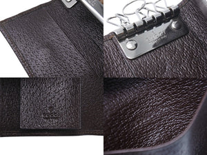 GUCCI グッチ 6連キーケース GGキャンバス 総柄 ベージュ ブラウン キャンバス レザー 127048 美品 中古 4c070615