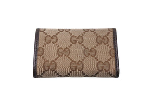 GUCCI グッチ 6連キーケース GGキャンバス 総柄 ベージュ ブラウン キャンバス レザー 127048 美品 中古 4c070615