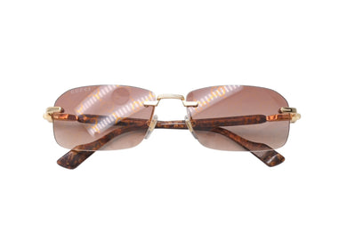 極美品 GUCCI グッチ サングラス GG1221S サイズ56□16 140 ブラウン プラスチック アイウェア 中古 4c070616 