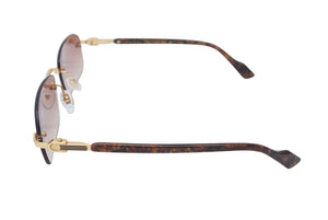 極美品 GUCCI グッチ サングラス GG1221S サイズ56□16 140 ブラウン プラスチック アイウェア 中古 4c070616 
