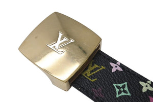 LOUIS VUITTON ルイヴィトン ベルト M6890 モノグラム マルチカラー ノワール ブラック ベルト 5穴 美品 中古 4c070619