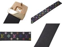 Load image into Gallery viewer, LOUIS VUITTON ルイヴィトン ベルト M6890 モノグラム マルチカラー ノワール ブラック ベルト 5穴 美品 中古 4c070619