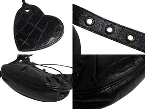 BALENCIAGA バレンシアガ Le Cagole XS ルカゴールXS クロコ型押し ショルダーバッグ 671309 レザー ブラック 美品 中古 4c070671