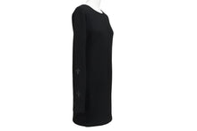 Load image into Gallery viewer, 新品未使用 ChromeHearts クロムハーツ ニット トップス クロスパッチ CHクロス カシミヤ レザー シルバー925 ブラック 中古 M 4c070686