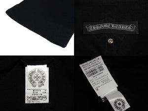 新品未使用 ChromeHearts クロムハーツ ニット トップス クロスパッチ CHクロス カシミヤ レザー シルバー925 ブラック 中古 M 4c070686