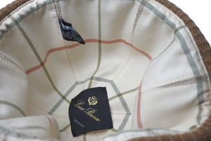 Loro Piana ロロ ピアーナ ニットキャップ ニット ビーニー ロゴアップリケ カシミア コットン イタリア製 ブラウン 美品 中古 4c070688