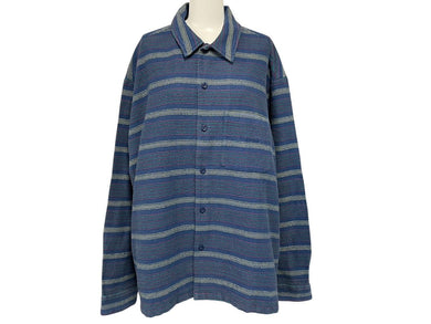 未使用 Supreme シュプリーム Woven Stripe Shirt ウーブンストライプシャツ サイズ XL ネイビー 中古 4c070695 