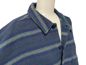 未使用 Supreme シュプリーム Woven Stripe Shirt ウーブンストライプシャツ サイズ XL ネイビー 中古 4c070695 