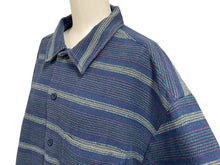 画像をギャラリービューアに読み込む, 未使用 Supreme シュプリーム Woven Stripe Shirt ウーブンストライプシャツ サイズ XL ネイビー 中古 4c070695 