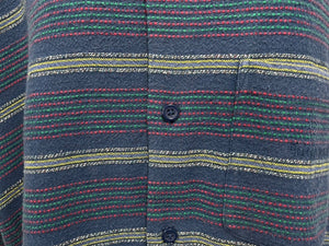 未使用 Supreme シュプリーム Woven Stripe Shirt ウーブンストライプシャツ サイズ XL ネイビー 中古 4c070695 