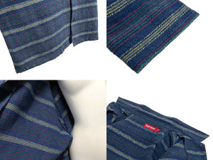 未使用 Supreme シュプリーム Woven Stripe Shirt ウーブンストライプシャツ サイズ XL ネイビー 中古 4c070695 