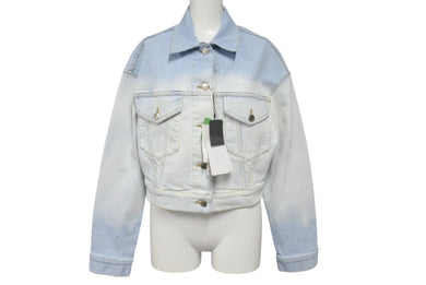 新品未使用 Stella McCartney ステラマッカートニー デニムジャケット 604124 イタリア製 ブルー シルバー サイズ36 中古 4c070721