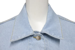 新品未使用 Stella McCartney ステラマッカートニー デニムジャケット 604124 イタリア製 ブルー シルバー サイズ36 中古 4c070721