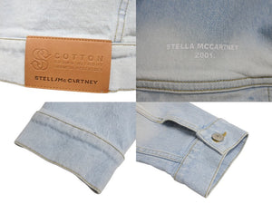 新品未使用 Stella McCartney ステラマッカートニー デニムジャケット 604124 イタリア製 ブルー シルバー サイズ36 中古 4c070721