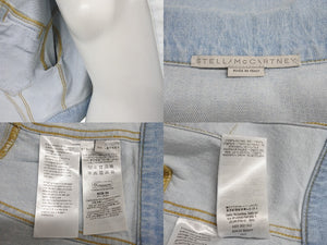 新品未使用 Stella McCartney ステラマッカートニー デニムジャケット 604124 イタリア製 ブルー シルバー サイズ36 中古 4c070721