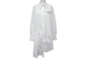 極美品 OFF WHITE オフホワイト Popeline アシンメトリー シャツドレス OWDB280R21FAB0001 ホワイト サイズ38 中古 4c070726 