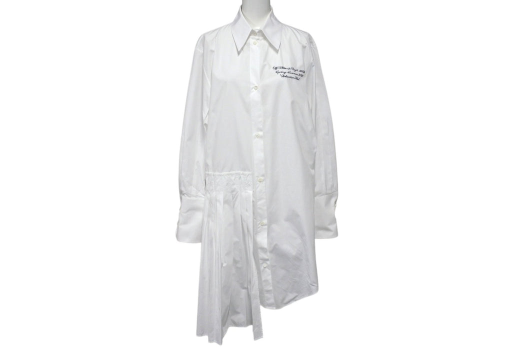 極美品 OFF WHITE オフホワイト Popeline アシンメトリー シャツドレス OWDB280R21FAB0001 ホワイト サイズ38 中古 4c070726 