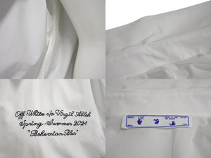 極美品 OFF WHITE オフホワイト Popeline アシンメトリー シャツドレス OWDB280R21FAB0001 ホワイト サイズ38 中古 4c070726 