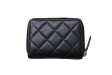 Load image into Gallery viewer, CHANEL シャネル ココマーク コインケース ミニウォレット 30番台 ラムスキン ブラック ゴールド金具 美品 中古 4c070742