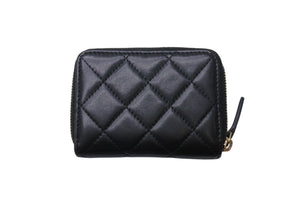 CHANEL シャネル ココマーク コインケース ミニウォレット 30番台 ラムスキン ブラック ゴールド金具 美品 中古 4c070742