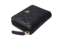 Load image into Gallery viewer, CHANEL シャネル ココマーク コインケース ミニウォレット 30番台 ラムスキン ブラック ゴールド金具 美品 中古 4c070742