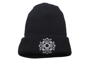 新品未使用 CHROME HEARTS クロムハーツ ニットキャップ ビーニー サマーニット ブラック ウール ONE SIZE 刺繍 中古 4c070747
