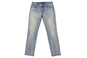 SAINT LAURENT サンローラン デニム コットン ブルー レザータグ 589797 サイズ25 中古美品 4c070768 