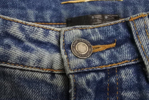 SAINT LAURENT サンローラン デニム コットン ブルー レザータグ 589797 サイズ25 中古美品 4c070768 