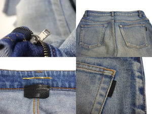 SAINT LAURENT サンローラン デニム コットン ブルー レザータグ 589797 サイズ25 中古美品 4c070768 