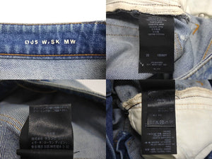 SAINT LAURENT サンローラン デニム コットン ブルー レザータグ 589797 サイズ25 中古美品 4c070768 