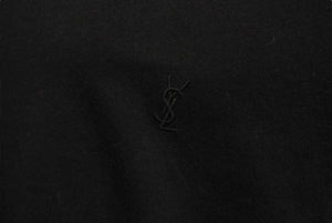 Saint laurent サンローラン クロップド 半袖Tシャツ 693298 サイズ M YSL ロゴ ブラック コットン 美品 中古 4c070769