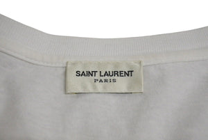 極美品 SAINT LAURENT サンローラン 半袖Tシャツ ブランドロゴ コットン ホワイト 551370 サイズS 中古 4c070770 