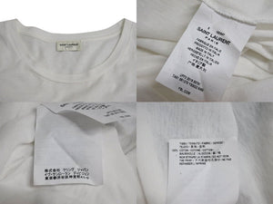 極美品 SAINT LAURENT サンローラン 半袖Tシャツ ブランドロゴ コットン ホワイト 551370 サイズS 中古 4c070770 