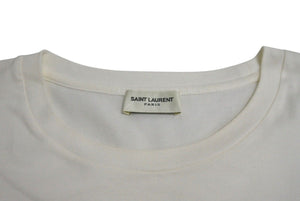 極美品 SAINT LAURENT サンローラン 半袖Tシャツ ブランドロゴ コットン ホワイト 663278 サイズS 中古 4c070771 