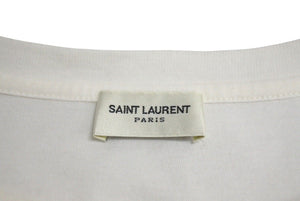 極美品 SAINT LAURENT サンローラン 半袖Tシャツ ブランドロゴ コットン ホワイト 663278 サイズS 中古 4c070771 
