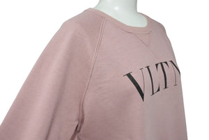 VALENTINO ヴァレンティノ スウェット vltnロゴ イタリア製 コットン RB3MF04S41A ピンク ブラック サイズXS 美品 中古 4c070777