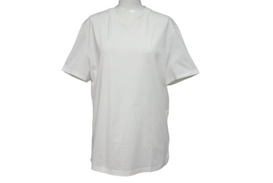 美品 PRADA プラダ 半袖Tシャツ UJN712 サイズS トライアングルロゴ ホワイト 刺繍ロゴ コットン 中古 4c070782 