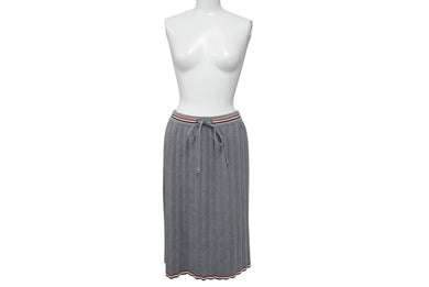極美品 THOM BROWNE トムブラウン 22SS プリーツ スカート FKK096A Y3009055 コットン グレー サイズ36 中古 4c070806
