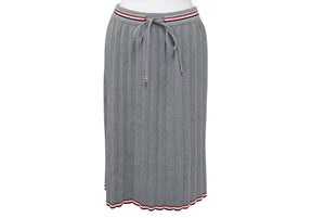 極美品 THOM BROWNE トムブラウン 22SS プリーツ スカート FKK096A Y3009055 コットン グレー サイズ36 中古 4c070806