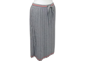 極美品 THOM BROWNE トムブラウン 22SS プリーツ スカート FKK096A Y3009055 コットン グレー サイズ36 中古 4c070806