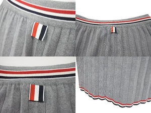 極美品 THOM BROWNE トムブラウン 22SS プリーツ スカート FKK096A Y3009055 コットン グレー サイズ36 中古 4c070806
