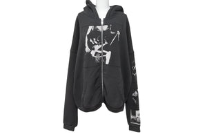 E.R.D. ENFANTS RICHES DÉPRIMÉS アンファン・リッシュ・デプリメ ASPHYXIATION ASSEMBLAGE ZIP HOODIE ジップパーカー パイル ブラック 黒 ウォッシュ加工 美品 中古 4c070822