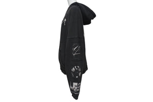 E.R.D. ENFANTS RICHES DÉPRIMÉS アンファン・リッシュ・デプリメ ASPHYXIATION ASSEMBLAGE ZIP HOODIE ジップパーカー パイル ブラック 黒 ウォッシュ加工 美品 中古 4c070822