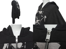 Load image into Gallery viewer, E.R.D. ENFANTS RICHES DÉPRIMÉS アンファン・リッシュ・デプリメ ASPHYXIATION ASSEMBLAGE ZIP HOODIE ジップパーカー パイル ブラック 黒 ウォッシュ加工 美品 中古 4c070822
