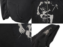 Load image into Gallery viewer, E.R.D. ENFANTS RICHES DÉPRIMÉS アンファン・リッシュ・デプリメ ASPHYXIATION ASSEMBLAGE ZIP HOODIE ジップパーカー パイル ブラック 黒 ウォッシュ加工 美品 中古 4c070822