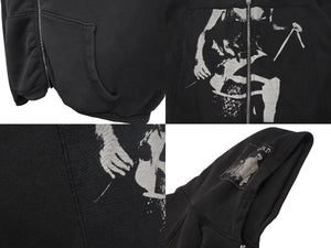 E.R.D. ENFANTS RICHES DÉPRIMÉS アンファン・リッシュ・デプリメ ASPHYXIATION ASSEMBLAGE ZIP HOODIE ジップパーカー パイル ブラック 黒 ウォッシュ加工 美品 中古 4c070822